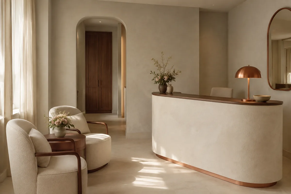 Ladies salon reception and waiting area